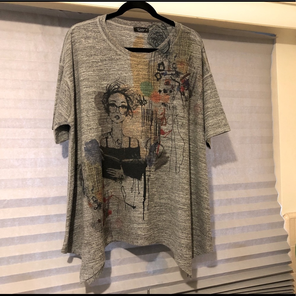 Inoah asymmetrical unique wearable art top